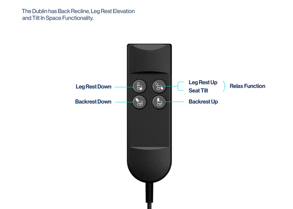 Handset Controller For Arjo Dublin Powered Tilt In Space Recliner Chair