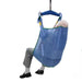 Patient Bathing Transfer With Arjo Loop Sling Back View Showing Torso Support And Drainage