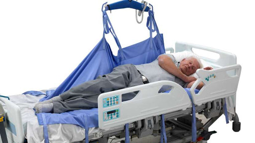 Arjo Loop Repositioning Sling Attached to Lift on One Side