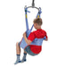 Arjo Loop Toilet Sling Padded Legs Without Head Support In Use By Pediatric Patient Back View