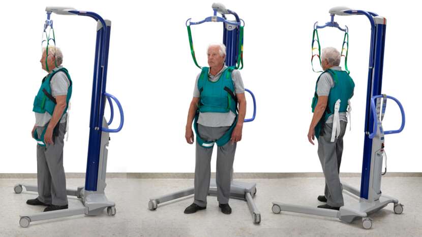 Multi-Angle View of Arjo Loop Walking Jacket Sling in Use