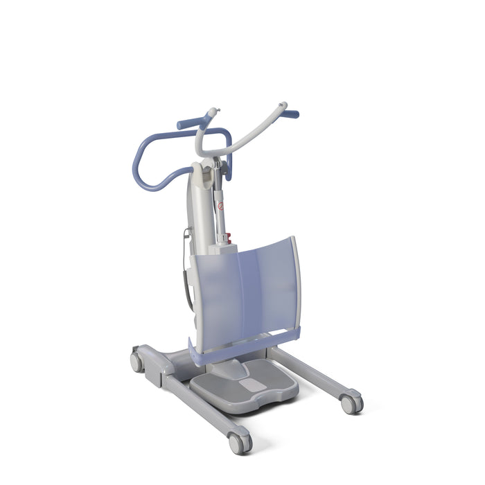 Arjo Sara Flex Sit To Stand Lift Patients Front Side View Demonstrating Comfort And Support