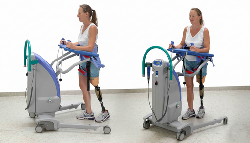 Arjo Sara Plus Walking Sling In Use By A Patient During Assisted Walking Therapy