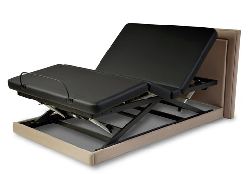 Assured Comfort Hi Low Adjustable Bed Platform Series Flat Upholstery In High Position Raised Head Knee Articulation View