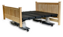 Assured Comfort Mobile Series Split King Bed In Maple With Raised Panel Headboard And Footboard, Shown In Fully Flat Articulation At Lowest Height View.
