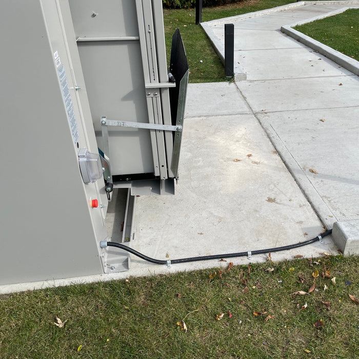 Weatherproof Electrical Control Housing And Wiring Setup For The Atlas VISTA Vertical Platform Lift.