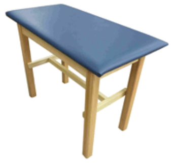 Sturdy Bailey 36-Inch Standard Upholstered H-Brace Athletic Taping Table with Storage Cabinet and Shelves for Sports Medicine Clinics and Training Rooms