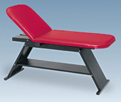 Red Bailey 4500 Series Steel Treatment Tables Durable Bariatric and Heavy-Duty Therapy Tables for Medical and Rehabilitation Use