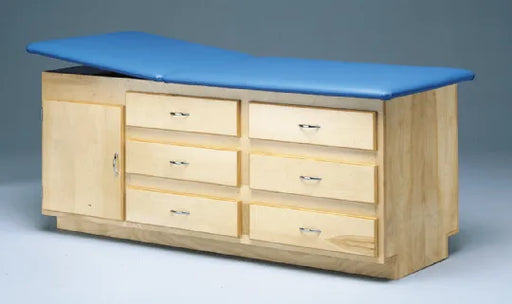Durable Bailey 6-Drawer Treatment Cabinet Table with Adjustable Backrest for Professional Use