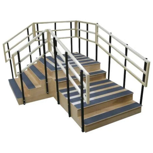 Reliable Bailey Bariatric Training Stairs with Dual Platforms and Triple Handrails for Clinical Mobility Therapy