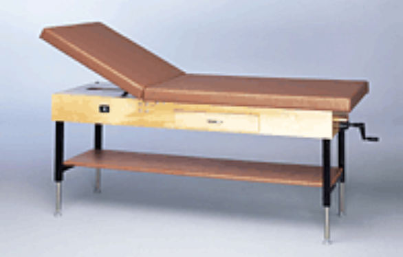 Comfortable Bailey Economy Hi-Lo Manual Treatment Table with 1" Upholstered Top Durable Vinyl for Physical Therapy, Chiropractic, and Rehab Clinics
