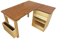 Front Side View Bailey Hand Therapy Table and Desk Heavy-Duty All-in-One Workstation for Physical and Occupational Therapy Clinics