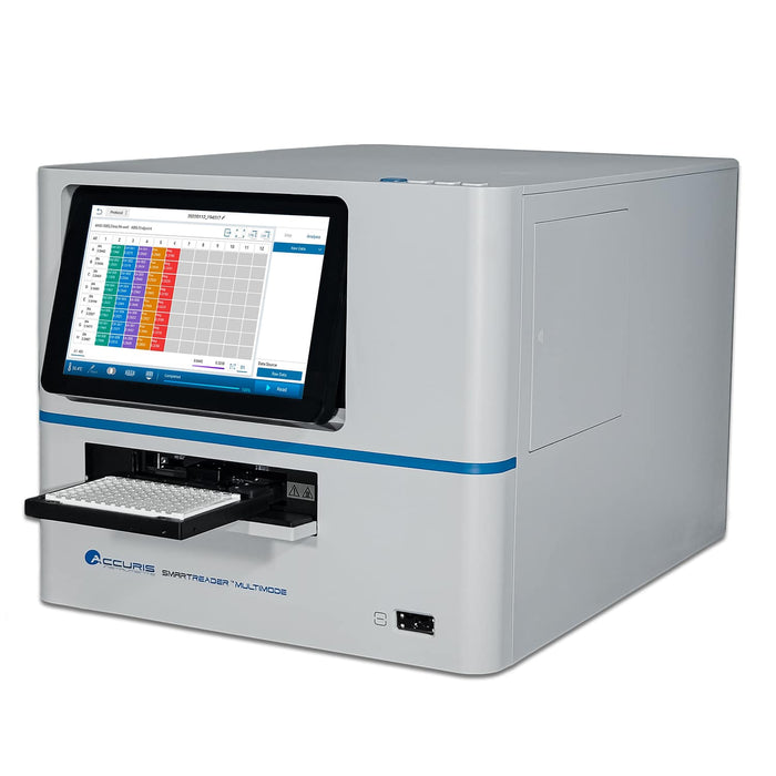 Benchmark Scientific Accuris SmartReader Multimode Microplate Reader Touchscreen And Extended Sample Drawer View