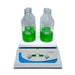 Benchmark Scientific HS 10 Plus Multi Functional Hotplate Stirrer With 4 Bottles And Control Panel Front View