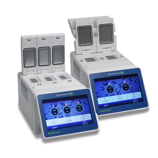 Benchmark Scientific MultiCycler Multi block Thermal Cycler Open Lids Dual And Triple Block View