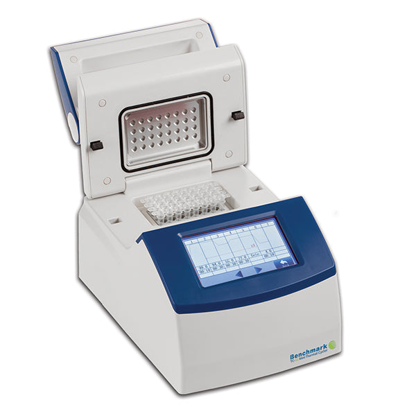 Benchmark Scientific TC 32 Mini Thermal Cycler Open Lid With Microplate View
