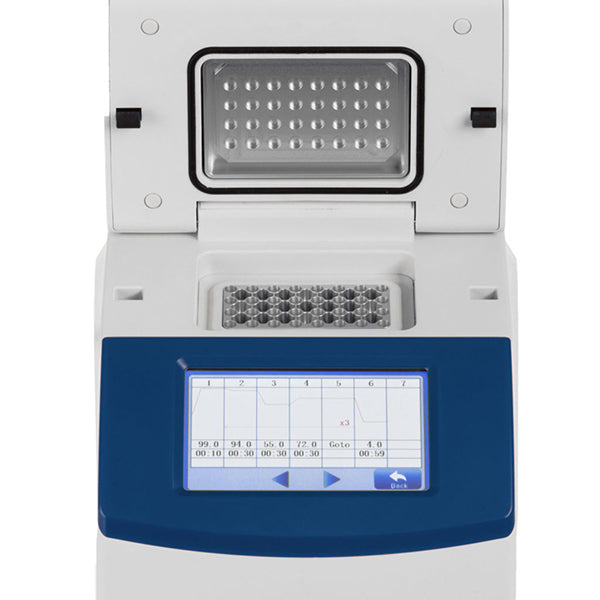 Benchmark Scientific TC 32 Mini Thermal Cycler Open Lid With Thermal Block And Touchscreen Display View