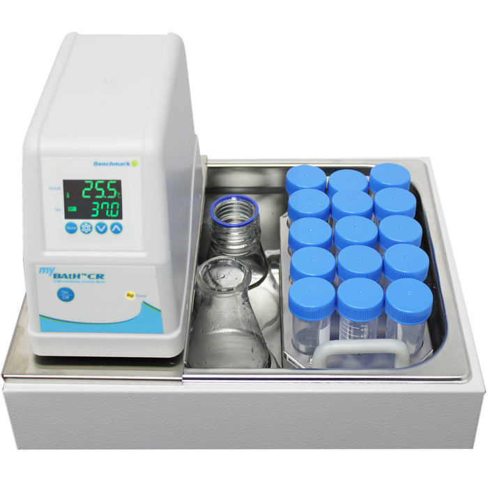 Benchmark Scientific myBath CR Circulating Water Baths 10L Conical Flask And Centrifuge Tubes View