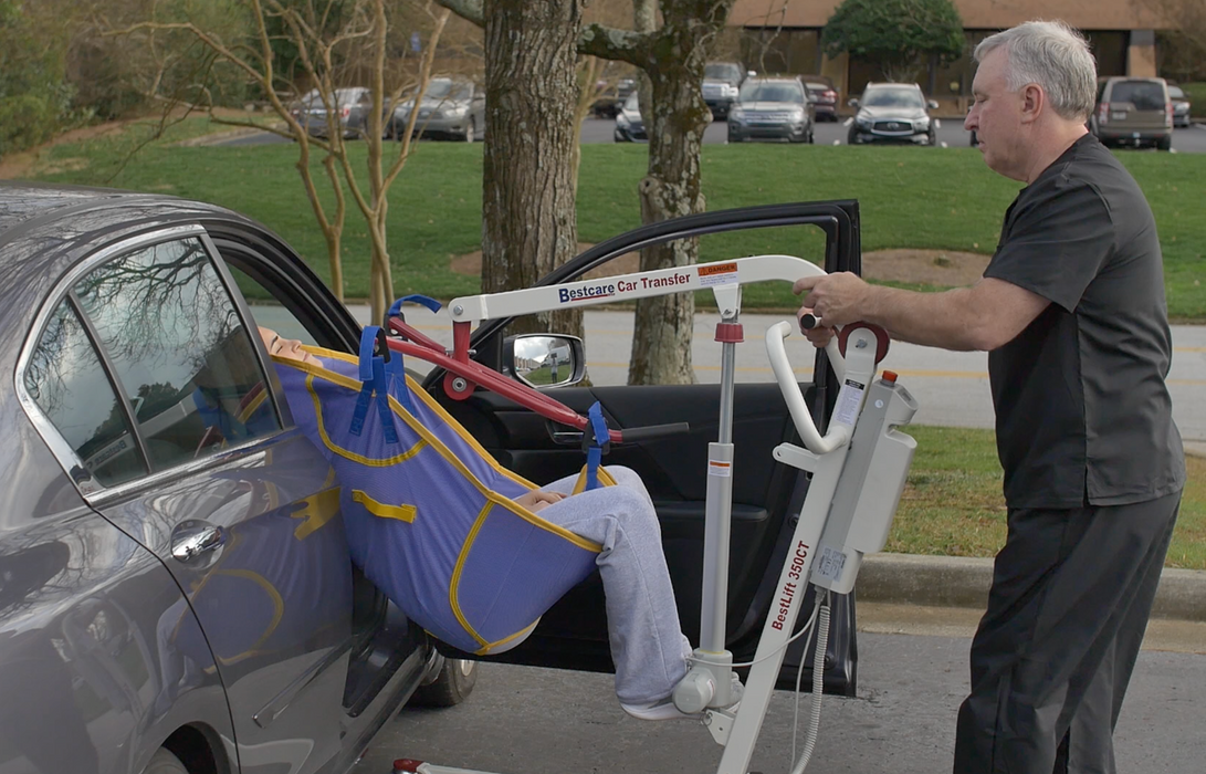 Bestcare BestStand PL350CT Car Transfer  Full Body Patient Lift With Caregiver and Patient Car Transfer