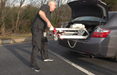 Bestcare Bestlift PL400EF Foldable Patient Lift In Fully Folded View Easily Loaded In The Car Trunk