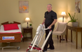 Bestcare BestLift PL400EF Foldable Patient Lift Fully Folded With Caregiver