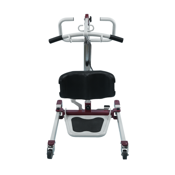 Bestcare BestStand SA400HE Mini Electric Sit-to-Stand Lift With Foot Plate And Knee Pads In Front View