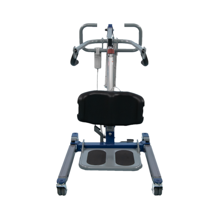 Bestcare BestStand ProCare SA600 Sit to Stand Lift With Foot Plate And Knee Pads In Front View