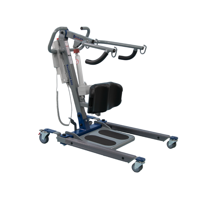 Bestcare BestStand ProCare SA600 Sit to Stand Lift With Foot Plate And Knee Pads In Left Side View