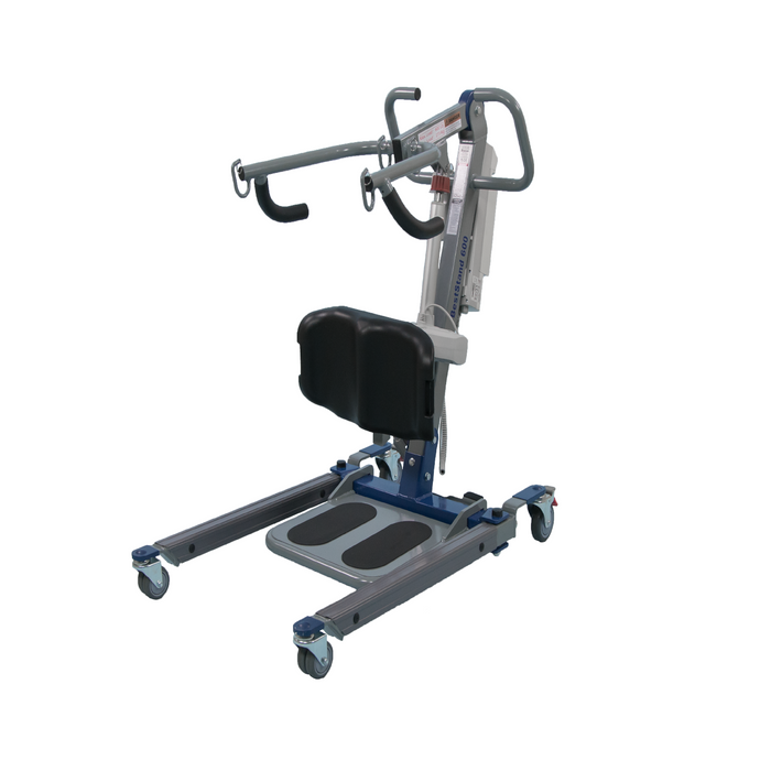 Bestcare BestStand ProCare SA600 Sit to Stand Lift With Foot Plate And Knee Pads In Right Side View