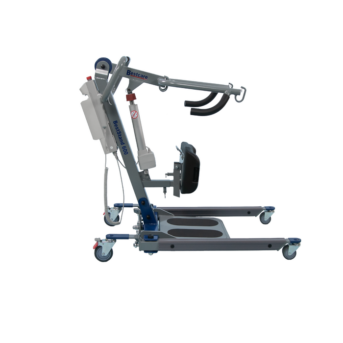 Bestcare BestStand ProCare SA600 Sit to Stand Lift With Foot Plate And Knee Pads Side View