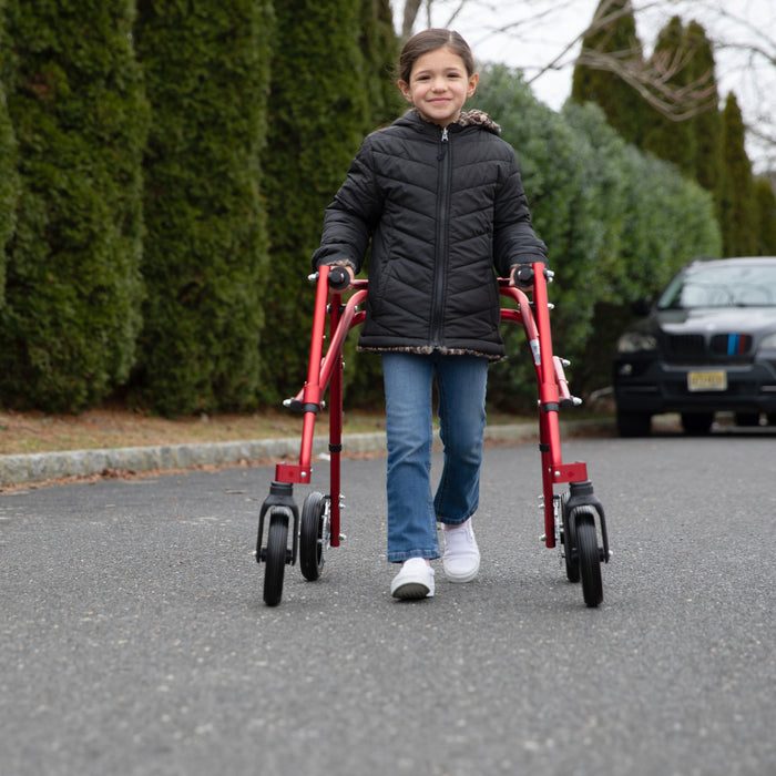 Outdoor Circle Specialty Klip Posterior Walker with Large 8-Inch Swivel Wheels Lightweight, Adjustable Mobility Support for Kids and Adults