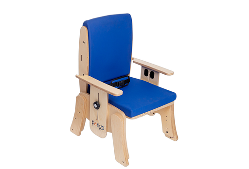 Aesthetic Circle Specialty Pango Activity Classroom Chair Adjustable Seating for Posture and Comfort with Back height 16 inches and Blue Cushion backrest & seat, seatbelt, adjustable armrest