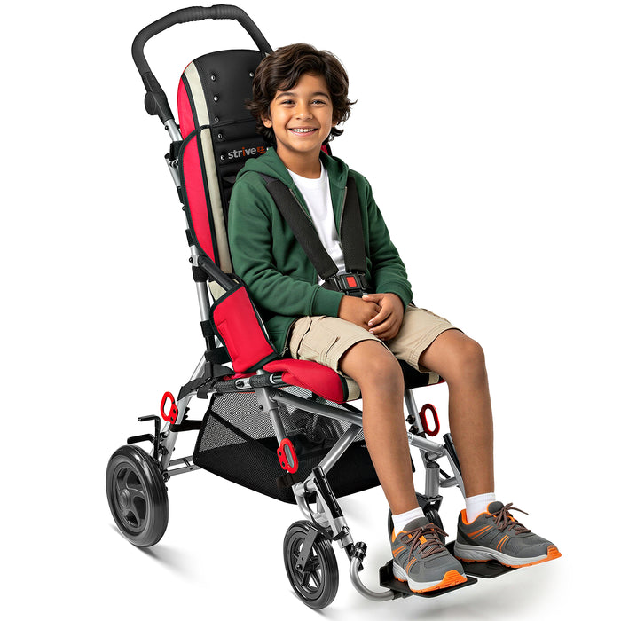 Circle Specialty Red Strive EZ Stroller Lightweight Pediatric Positioning and Mobility Support With A Child