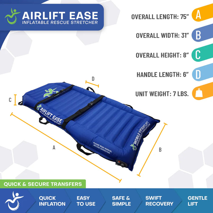 Climbing Steps Airlift Ease Inflatable Stretcher Dimensions View