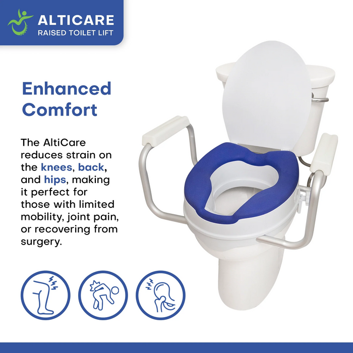 Climbing Steps AltiCare 5 Non Slip Raised Toilet Seat Without Handle View