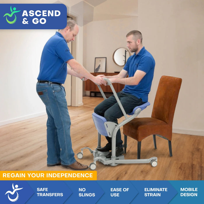 Climbing Steps Ascend Go Sit to Stand Patient Lift With Patient And Caregiver View