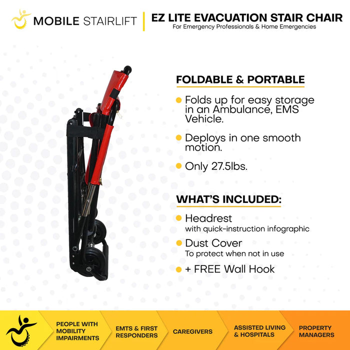 Climbing Steps EZ LITE Evacuation Chair Foldable And Whats Included View