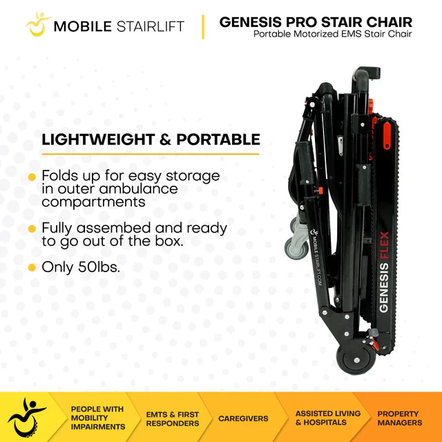 Climbing Steps Genesis Flex Transport Chair and Portable Stairlift Chair Light Portable View