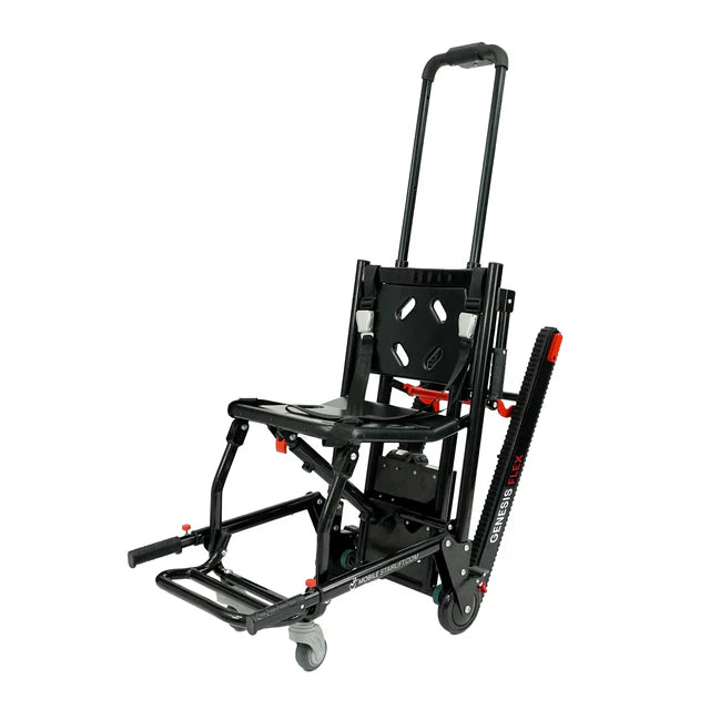 Climbing Steps Genesis Flex Transport Chair and Portable Stairlift Chair With Handle In Extended View