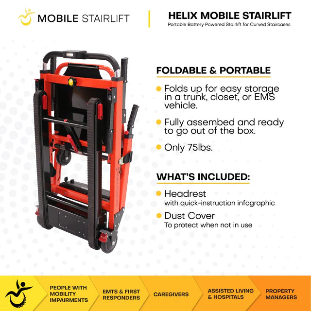 Climbing Steps Helix Mobile Stairlift Foldable Feature View