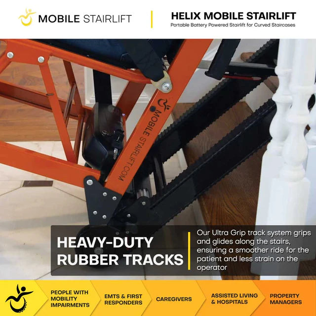 Climbing Steps Helix Mobile Stairlift Rubber Tracks View