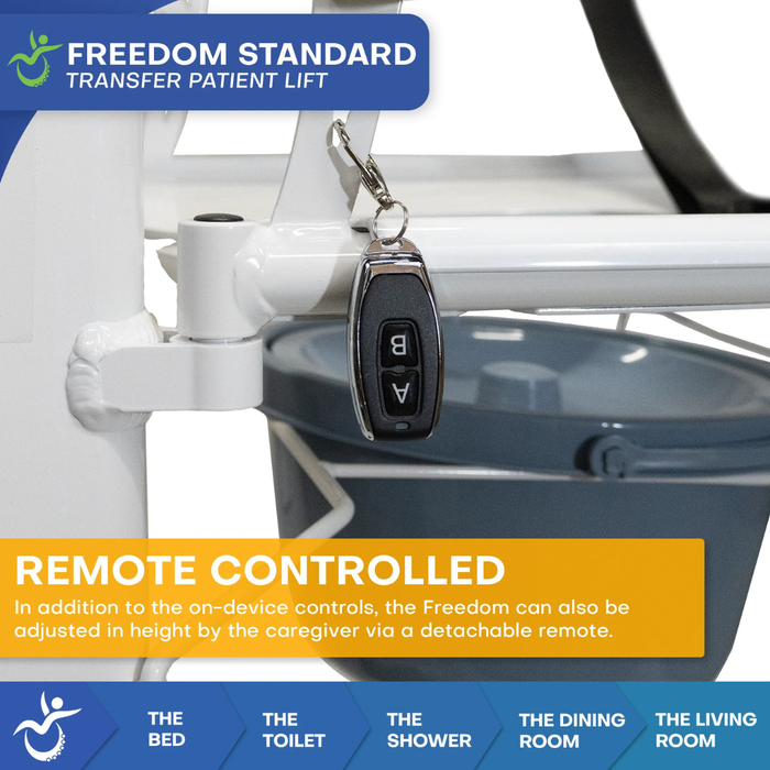Climbing Steps Freedom Transfer Patient Lift Electric, Sling-Free Mobility Solution With Adjustable Height, Commode Access And Tool-Free Setup With Remote Control