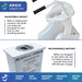 Climbing Steps White ArGo Electric Toilet Lift Adjustable Height And Rechargeable Battery Info Graphic View