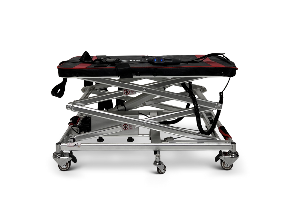 ComfyGO GO-Lift Portable Lift for Electric Wheelchairs And Scooter Tool Bag Set In Partial Lift View