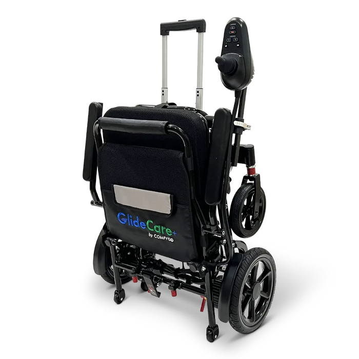 ComfyGO Glide Care G-5 Lightweight Foldable Electric Wheelchair Fold view Stand Position 