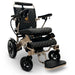 Black ComfyGO MAJESTIC IQ-8000 Auto Folding Electric Wheelchair Lightweight, Airline-Friendly, and Travel Ready with footrest is wide, solid, and foldable, joystick controller is mounted on the right armrest