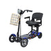 Blue ComfyGO MS3000 Plus Mobility Scooter Foldable, Powerful, and Designed for Urban Adventures with basket plus wide seat.