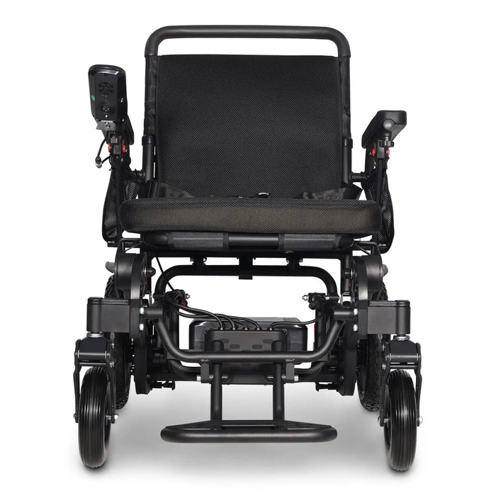 ComfyGO Majestic 440 HD Plus Heavy-Duty Bariatric Electric Wheelchair with Remote Control Black Color Front View