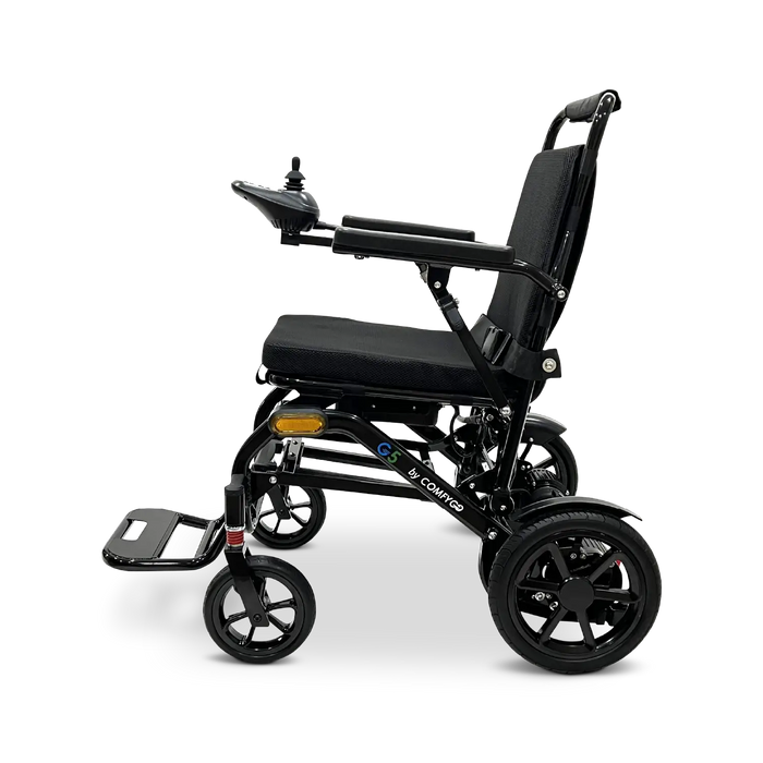Lightweight Power Wheelchair ComfyGo Glide Care G Five Leftside View For Travel And Portability