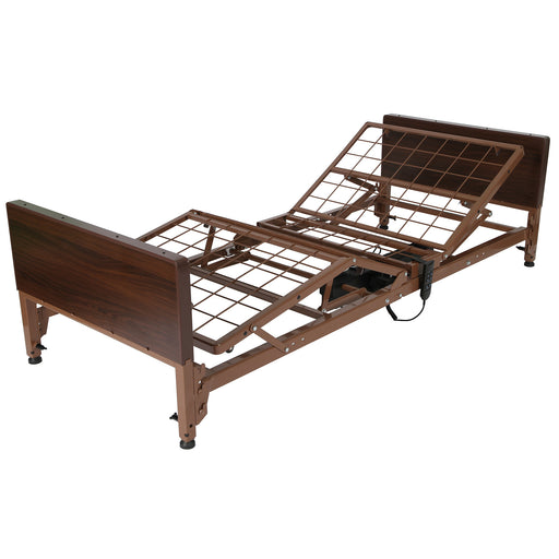CostCare B110C Semi Electric Homecare Bed In Elevated Head And Knee Section View